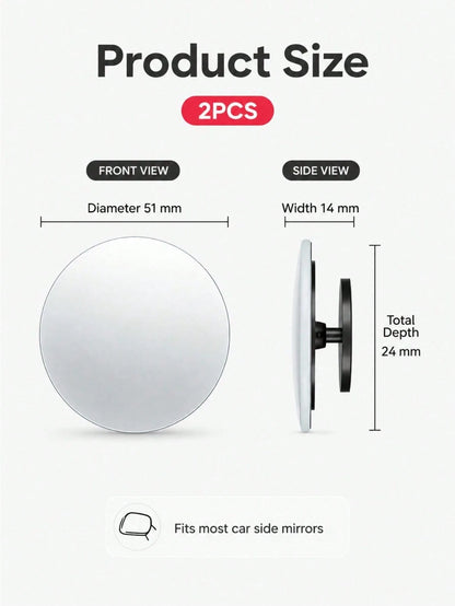 2pcs/4pcs Car Blind Spot Mirror, High-Definition Real Glass Rearview Mirror, Waterproof Wear-Resistant Adjustable Angle Mirror Sticker, Suitable For Most Car Side Mirrors, Reverse Observation, Lane Ch