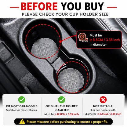 2pcs/4pcs Car Silicone Cup Holders, Non-Slip Coasters, Raised Edges To Prevent Spills, Universal Round Non-Slip Mats