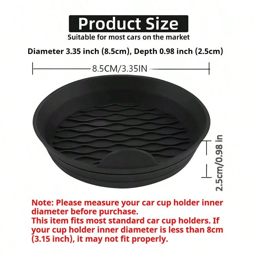2pcs/4pcs Car Silicone Cup Holders, Non-Slip Coasters, Raised Edges To Prevent Spills, Universal Round Non-Slip Mats