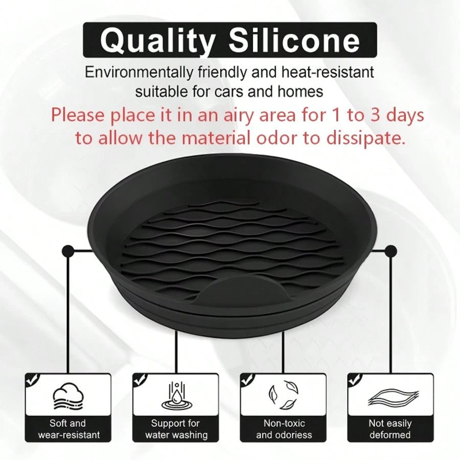 2pcs/4pcs Car Silicone Cup Holders, Non-Slip Coasters, Raised Edges To Prevent Spills, Universal Round Non-Slip Mats