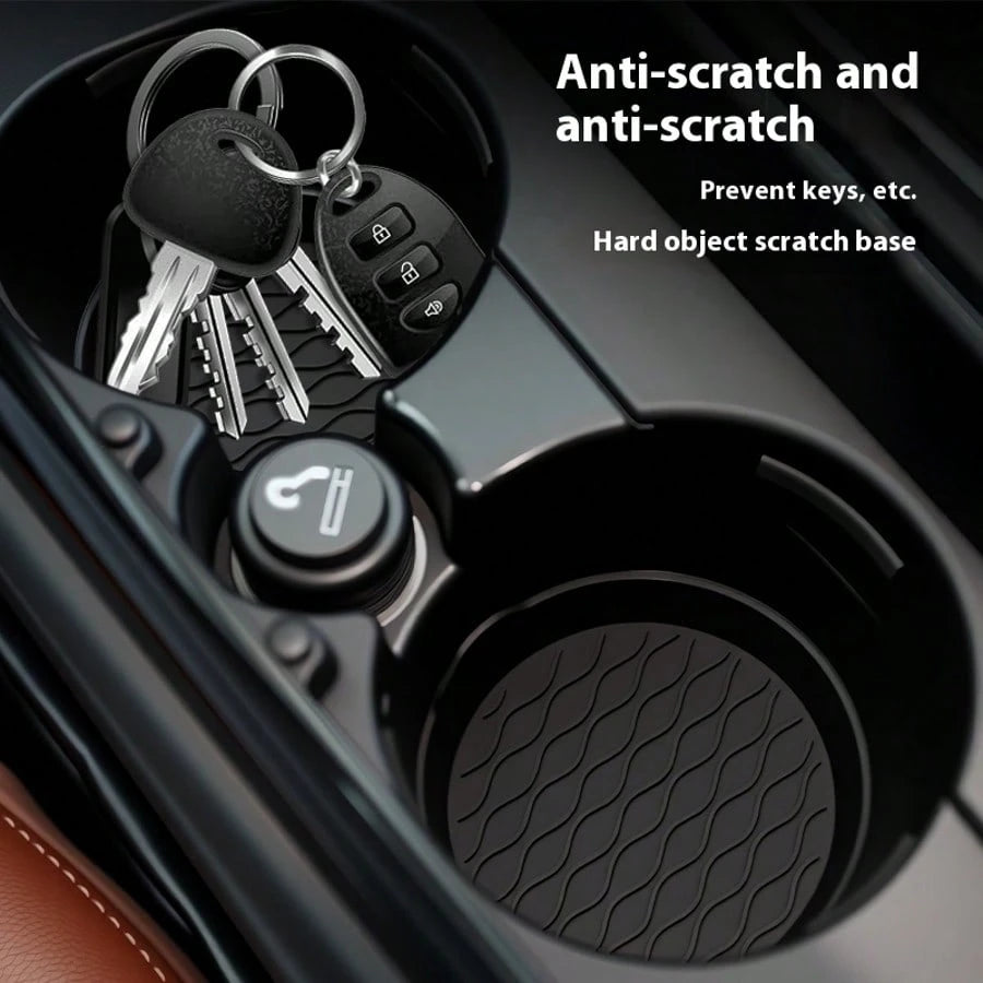 2pcs/4pcs Car Silicone Cup Holders, Non-Slip Coasters, Raised Edges To Prevent Spills, Universal Round Non-Slip Mats