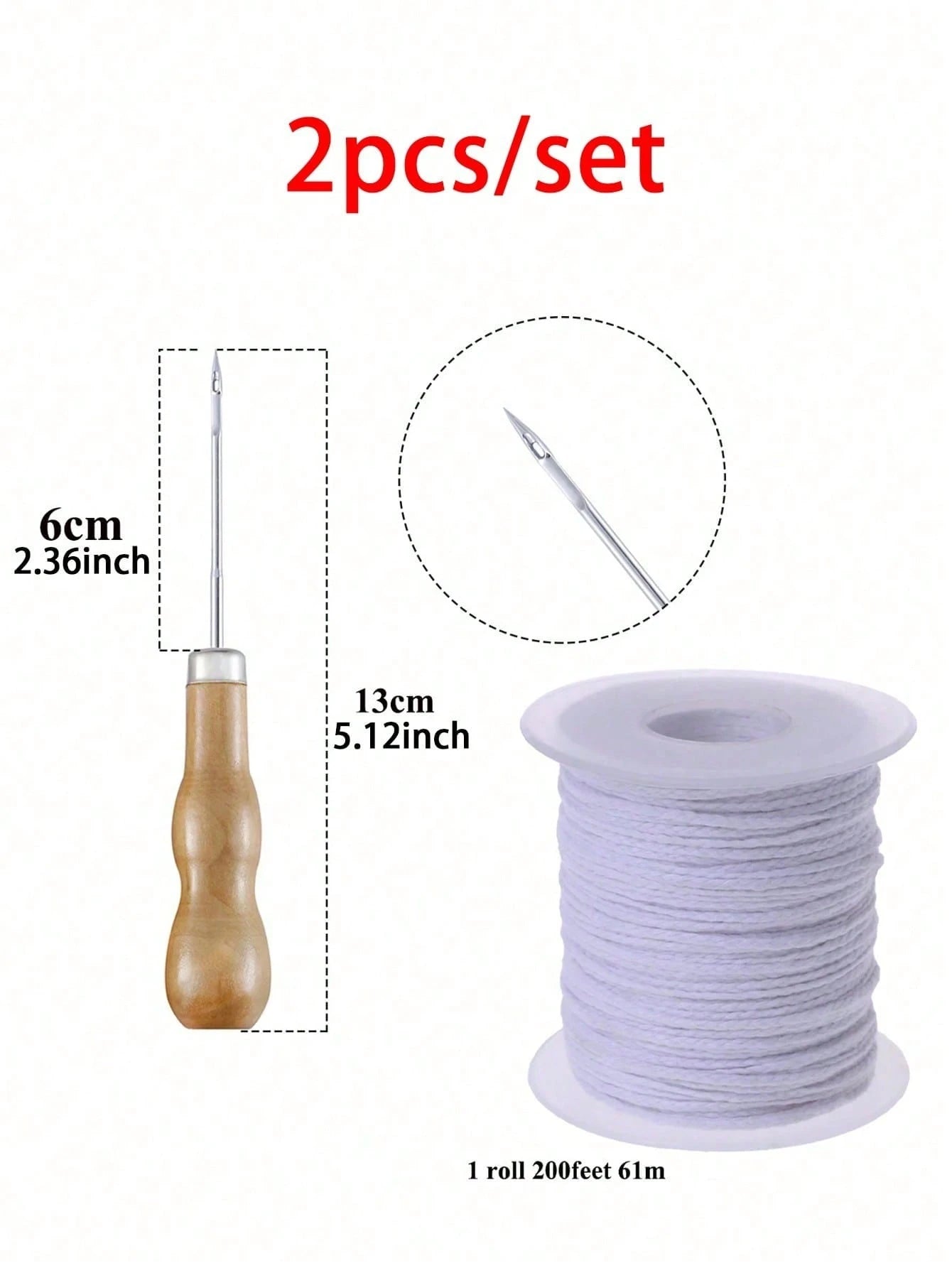 2pcs 61m Candle Wicks Candle Mold Piercer For DIY Candle Silicone Mould Making Tools