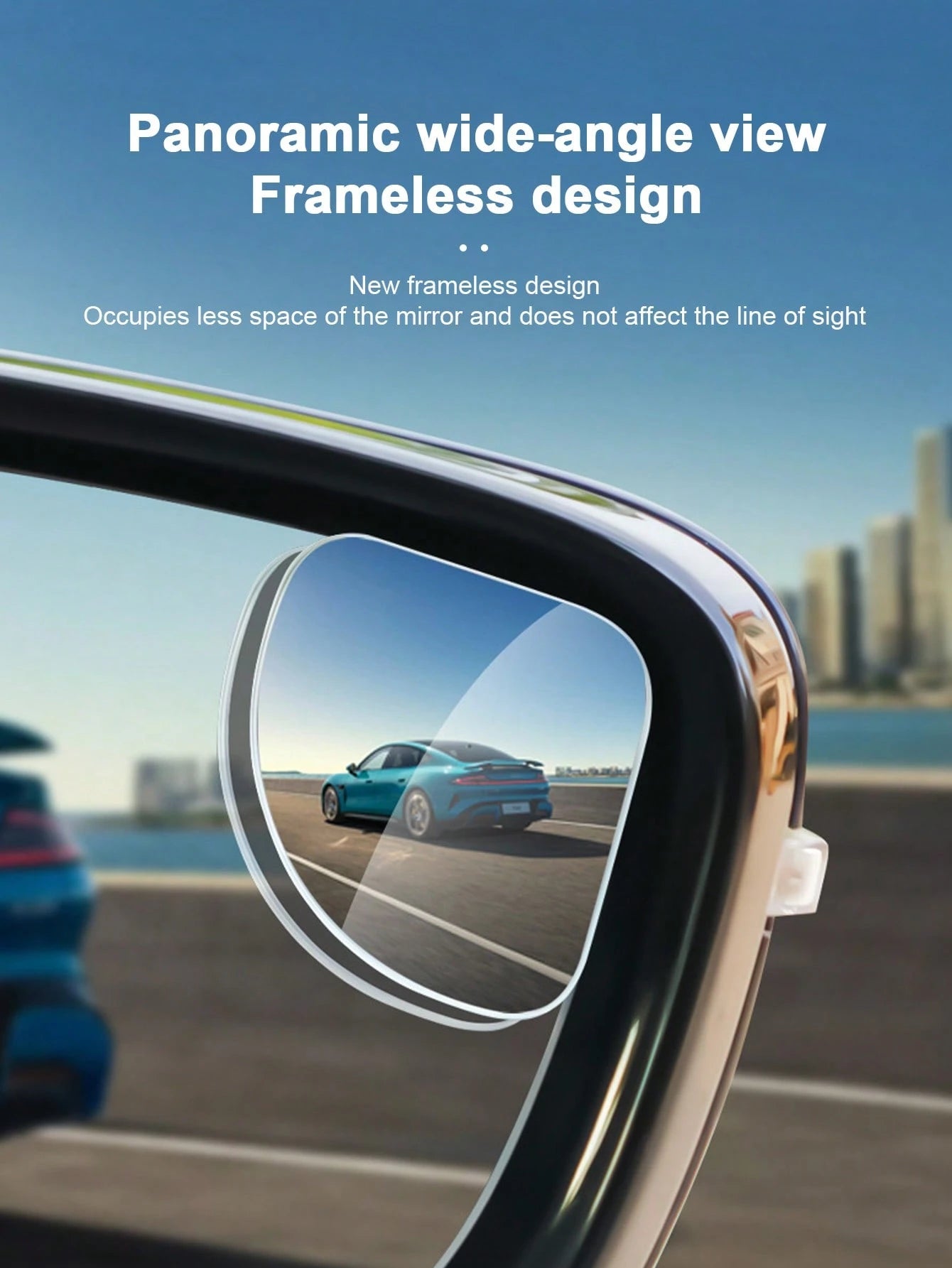 2pcs Adjustable Rear View Mirror Auxiliary Lens, Heart, Fan, Round Shapes, Car Decor Mirrors
