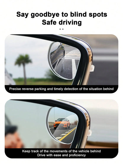 2pcs Adjustable Rear View Mirror Auxiliary Lens, Heart, Fan, Round Shapes, Car Decor Mirrors