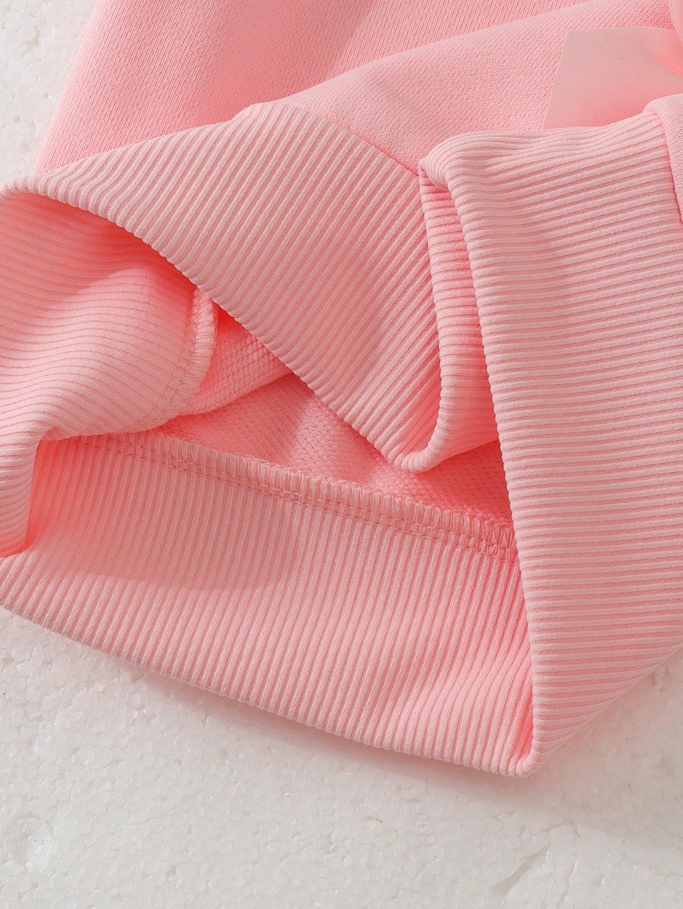 2pcs Baby Girl Sweet Casual 3D Pink Bow Long Sleeve Sweatshirt & Wide Leg Pants Set, Thin Spring/Autumn
