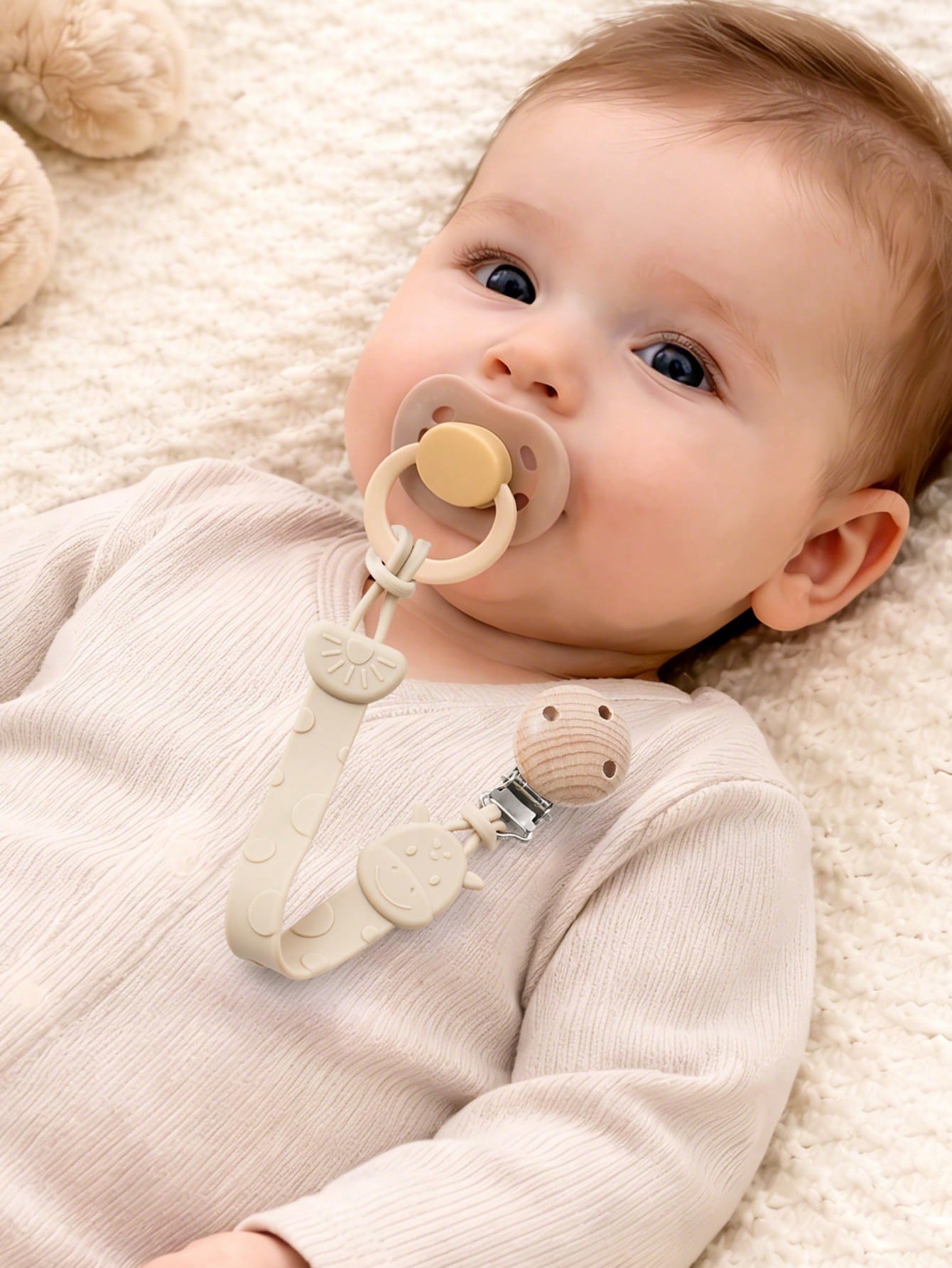 2pcs Baby Silicone Pacifier Clips, Dinosaur & Giraffe Pattern, Anti-Drop Pacifier Clips, Teething Clips, Baby Supplies, Newborn Gift