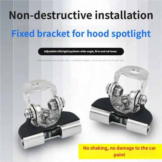 2pcs Car Auto Hood LED Work Light Mount Bracket Holders A-Pillar SUV Cover Light Mounting Clamp Universal