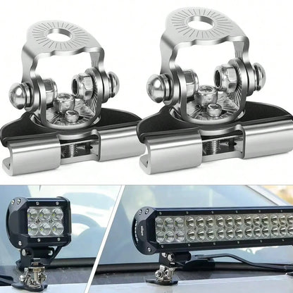 2pcs Car Auto Hood LED Work Light Mount Bracket Holders A-Pillar SUV Cover Light Mounting Clamp Universal