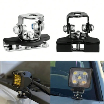2pcs Car Auto Hood LED Work Light Mount Bracket Holders A-Pillar SUV Cover Light Mounting Clamp Universal