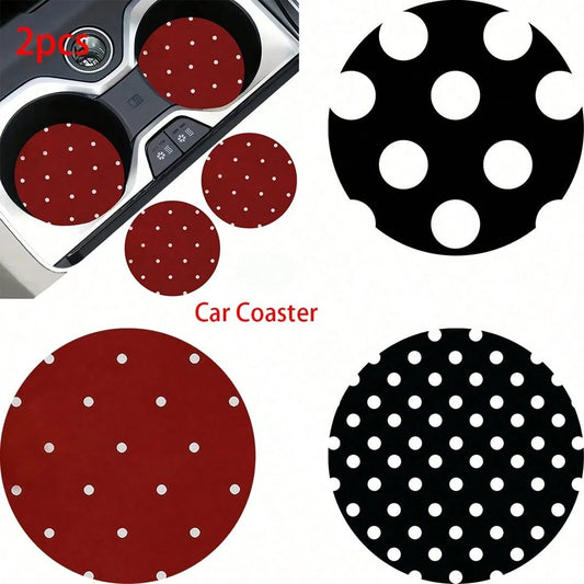 2pcs Car Cup Holder Coasters, Anti-Slip Shockproof Universal Fashion Car Coasters, Insert Interior Accessories, Party Gift