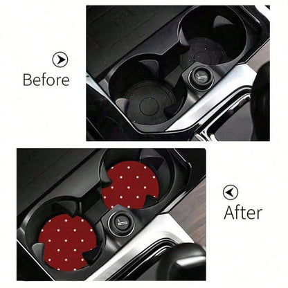 2pcs Car Cup Holder Coasters, Anti-Slip Shockproof Universal Fashion Car Coasters, Insert Interior Accessories, Party Gift