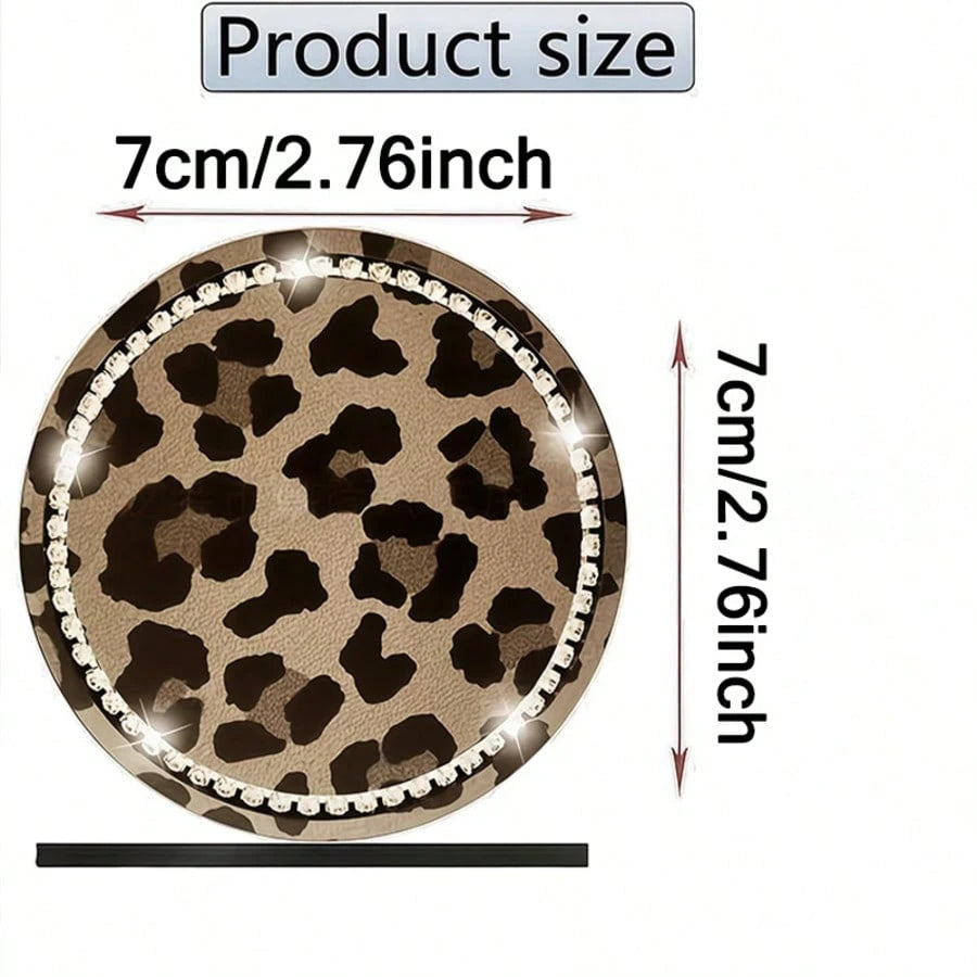 2pcs Car Leopard Print Decorative Cup Holders, Fun Leopard Pattern, Protect Car Cup Holders