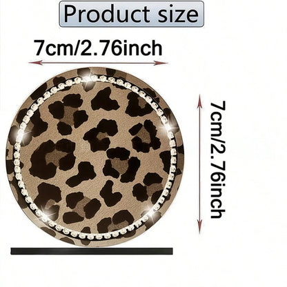 2pcs Car Leopard Print Decorative Cup Holders, Fun Leopard Pattern, Protect Car Cup Holders