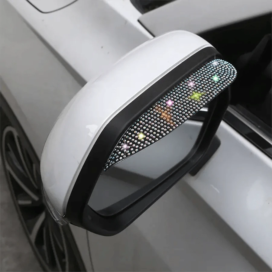 2pcs Car Rearview Mirror Rain Visor, Anti-Rain Anti-Glare Sunshade, Wide Universal Rain Guard, Premium Mirror Decoration