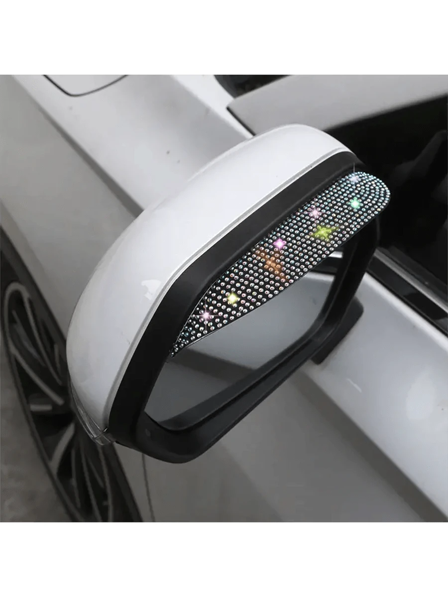 2pcs Car Rearview Mirror Rain Visor, Anti-Rain Anti-Glare Sunshade, Wide Universal Rain Guard, Premium Mirror Decoration