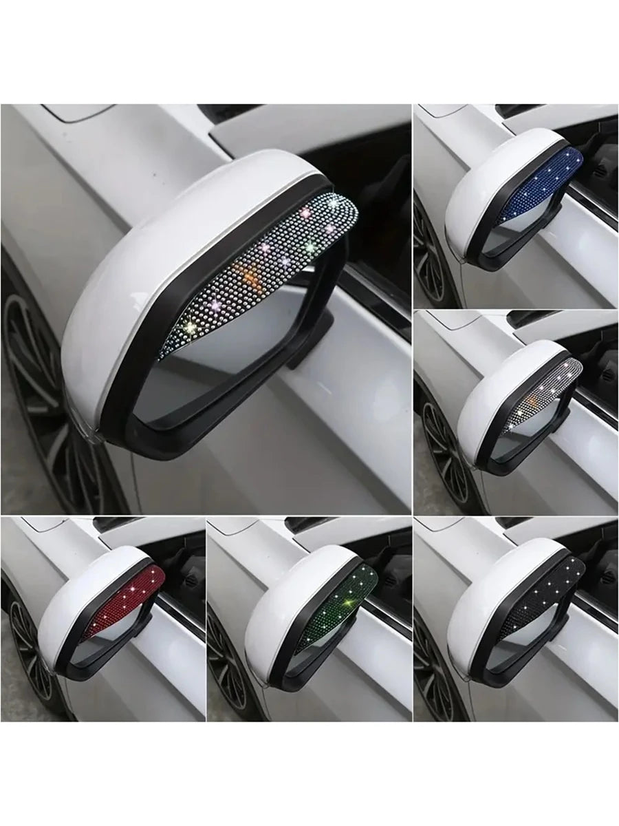 2pcs Car Rearview Mirror Rain Visor, Anti-Rain Anti-Glare Sunshade, Wide Universal Rain Guard, Premium Mirror Decoration