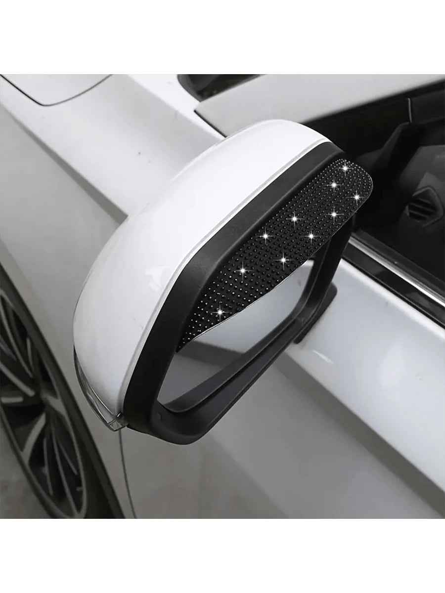 2pcs Car Rearview Mirror Rain Visor, Anti-Rain Anti-Glare Sunshade, Wide Universal Rain Guard, Premium Mirror Decoration