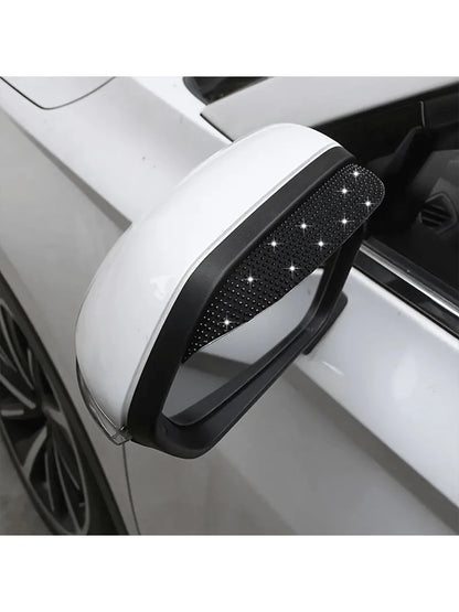 2pcs Car Rearview Mirror Rain Visor, Anti-Rain Anti-Glare Sunshade, Wide Universal Rain Guard, Premium Mirror Decoration