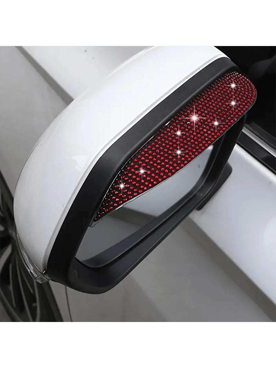 2pcs Car Rearview Mirror Rain Visor, Anti-Rain Anti-Glare Sunshade, Wide Universal Rain Guard, Premium Mirror Decoration