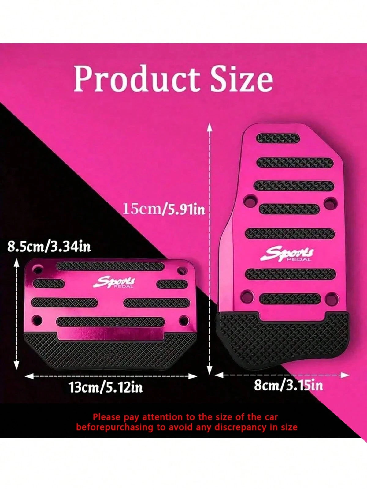 2pcs Car Universal Brake & Accelerator Pedal Set