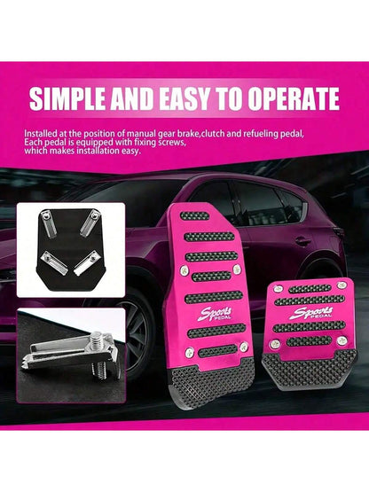 2pcs Car Universal Brake & Accelerator Pedal Set