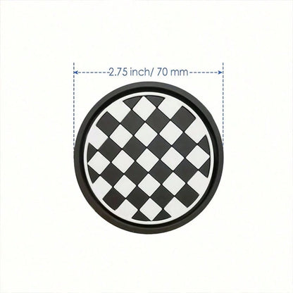 2pcs Checkerboard Car Cup Holders- Non-Slip & Dust-Proof, Easy To Clean- Fit Most Vehicles, Fashionable Design