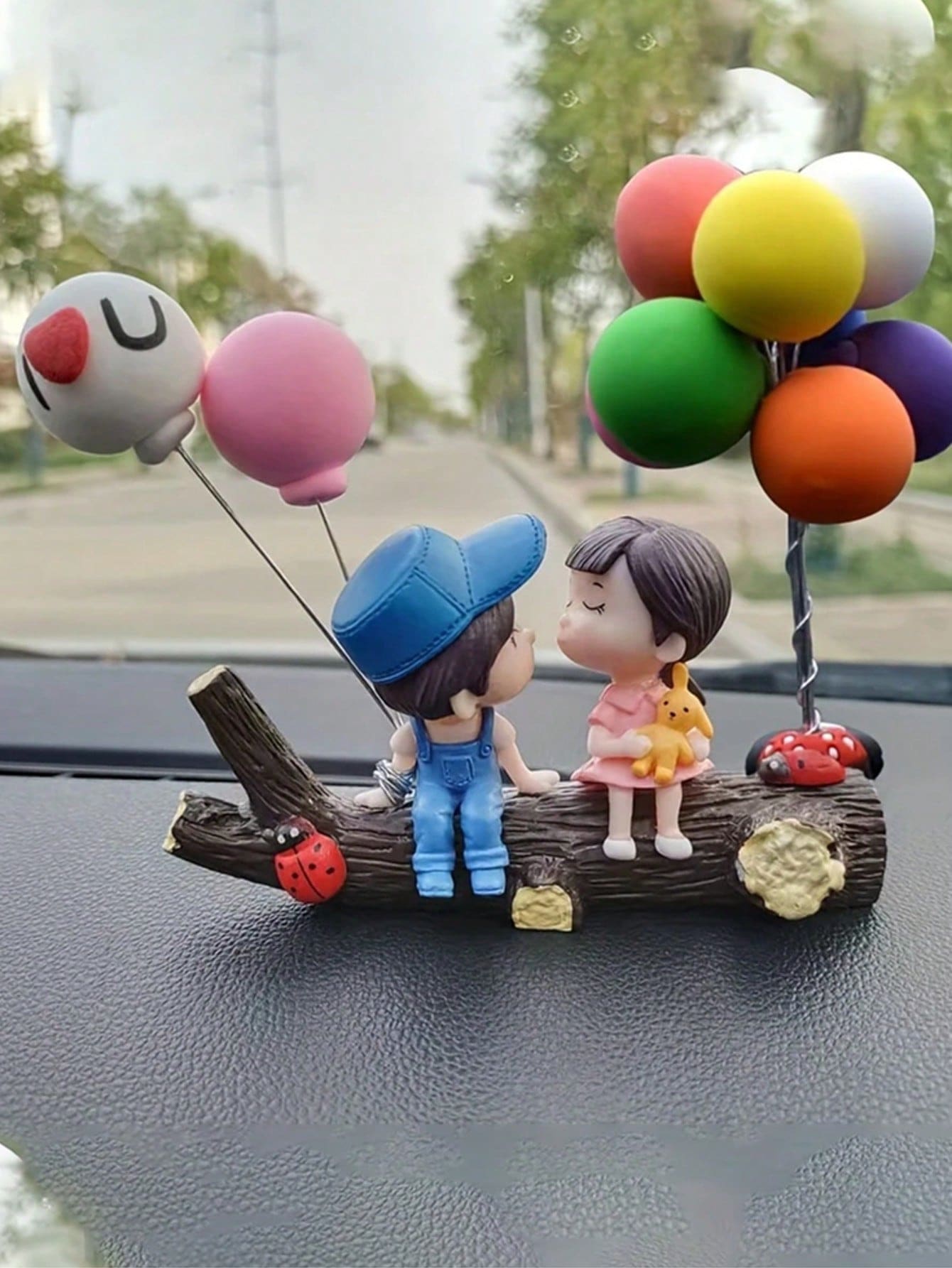 2pcs Cute Couple Doll Car Interior Decoration, Suitable For Dashboard, Air Vent, Display