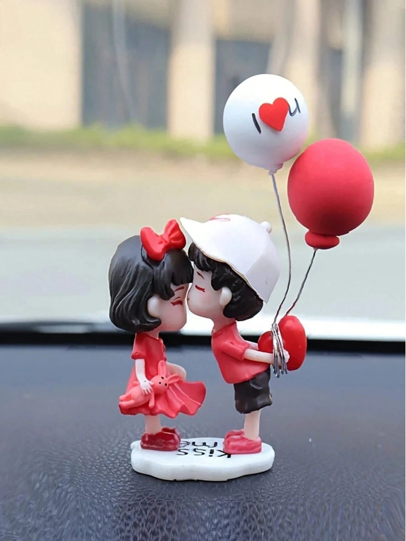 2pcs Cute Couple Doll Car Interior Decoration, Suitable For Dashboard, Air Vent, Display