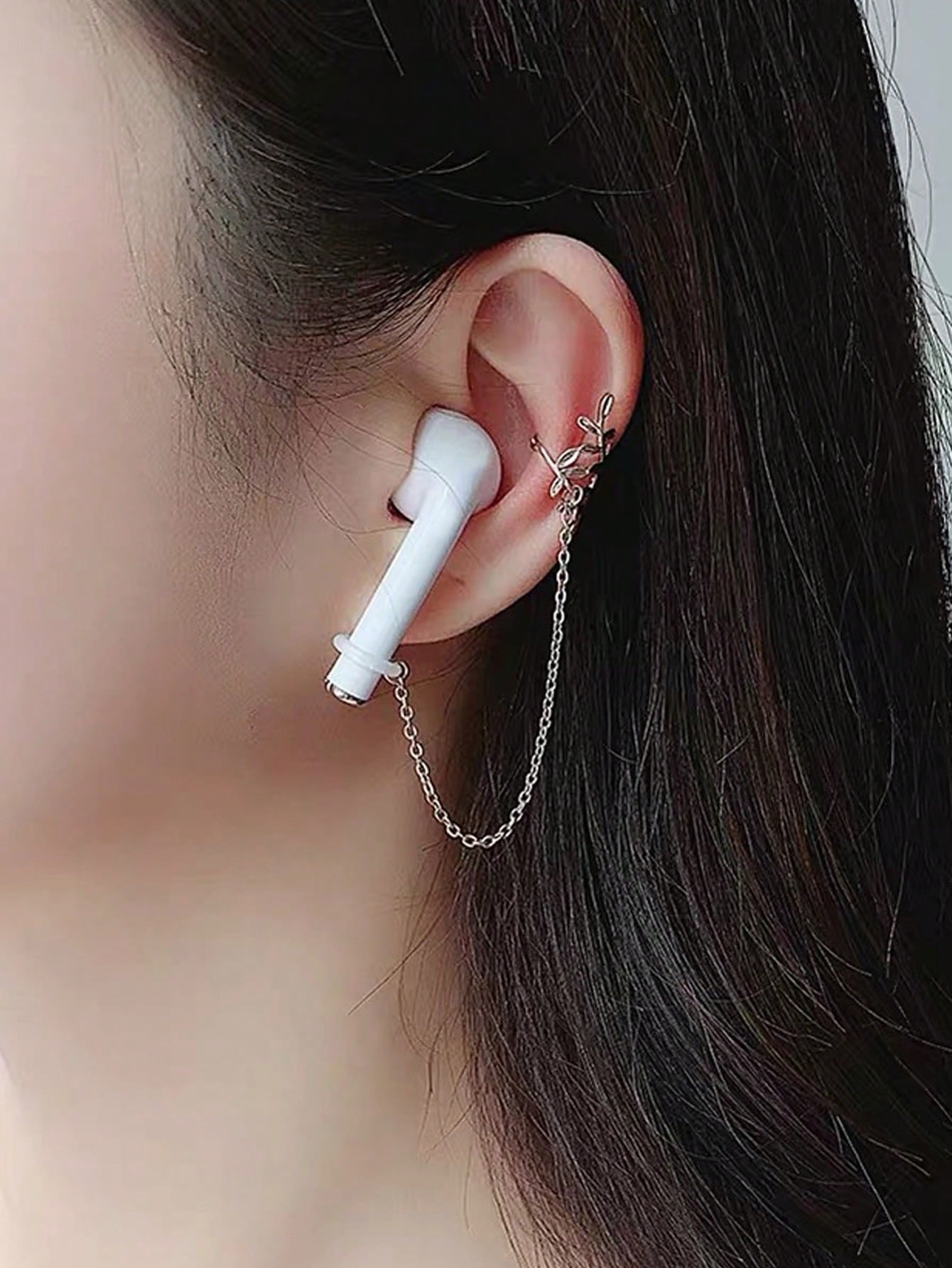 2pcs Earphone Anti-Loss Chain, Anti-Drop Colorful Rhinestone Fashion Ear Chain, Bluetooth Wireless Earphone Protective Ear Hook Ear Cuff No Ear Hole, Earphone Anti-Loss Chain Wireless Compatible With