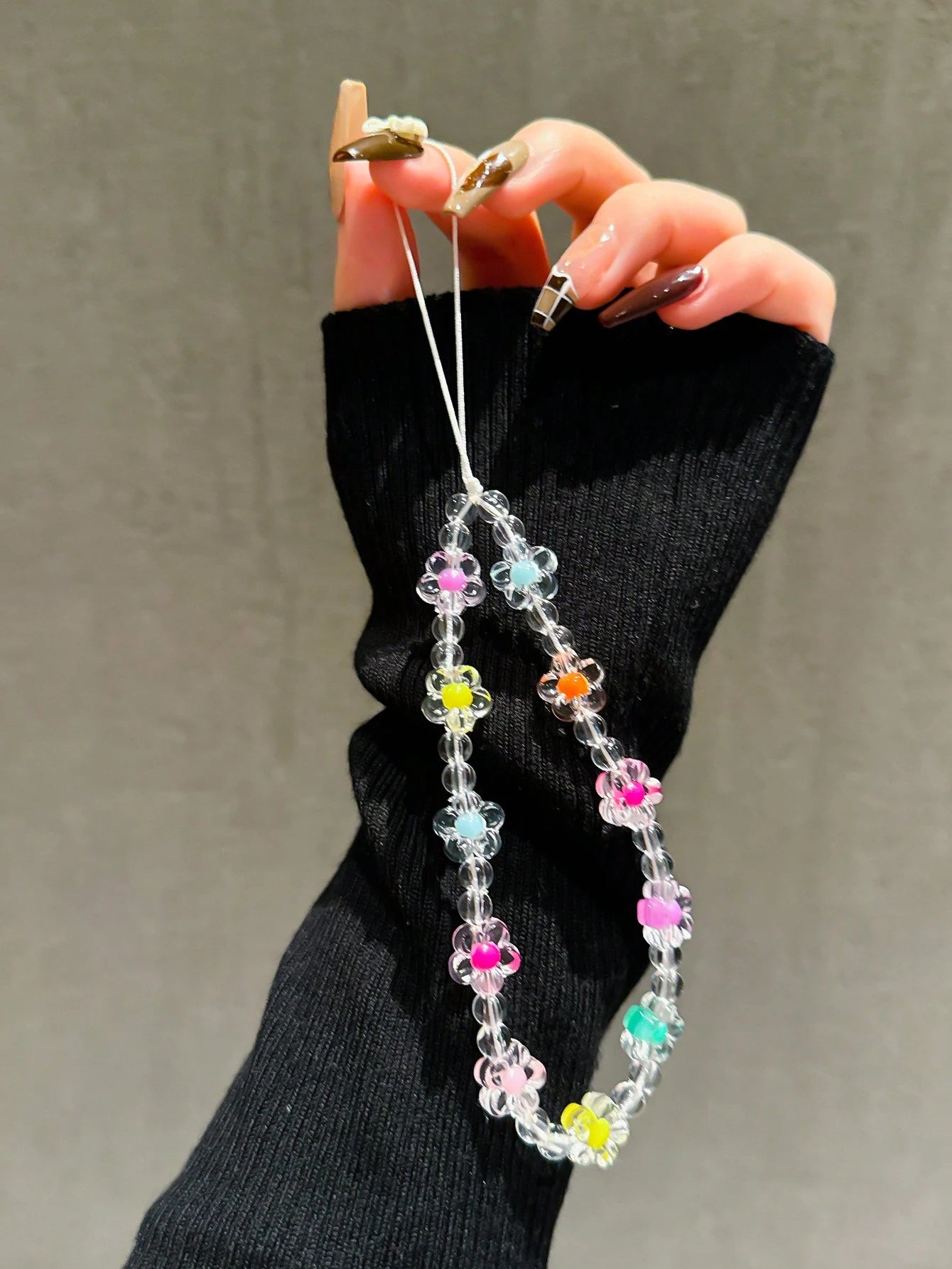 2pcs Fuchsia Heart & Floral Beaded Bracelet, Cute Charm Lanyard For Phone Case, Earphones, DIY Accessories, Fashion For Women Gifts For Mother, Family, Friends, Birthday, Holiday Phone Charm, Phone Ch