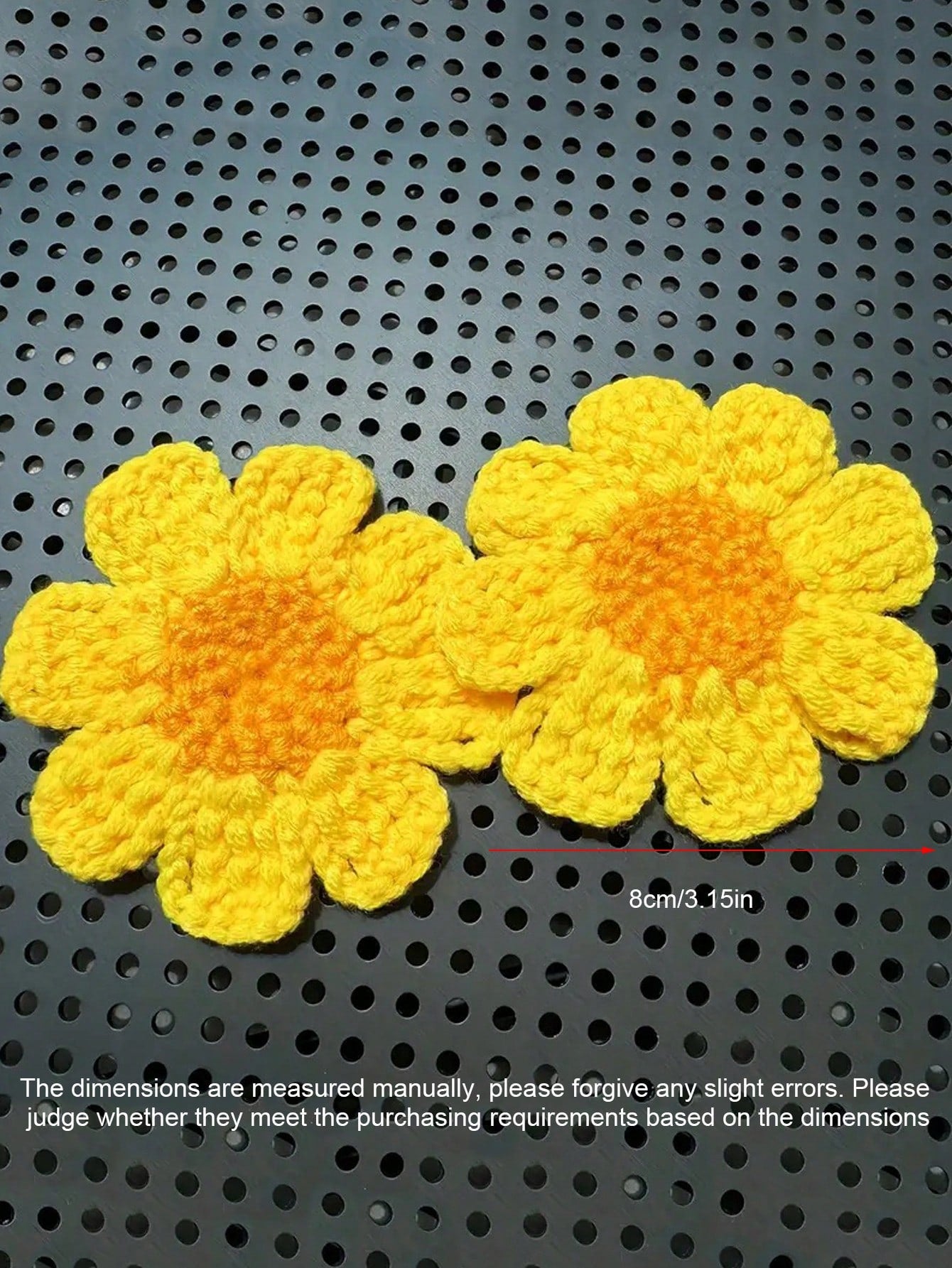 2pcs Hand-Knitted Flower Cup Coasters, Cute Daisy Floral Car Cup Mat Handmade Coasters For Car Interior Decor