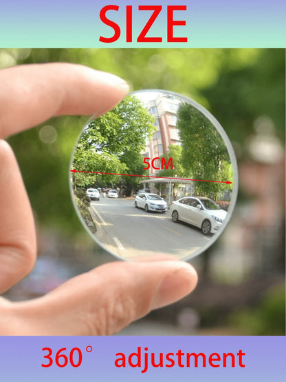2pcs Heart-Shaped Blind Spot Mirrors, Frameless Heart-Shaped 360° Wide Angle Convex Fan-Shaped Blind Spot Rear View Mirrors, 360° Adjustable High-Definition Glass Fan-Shaped Curved Blind Spot Mirrors