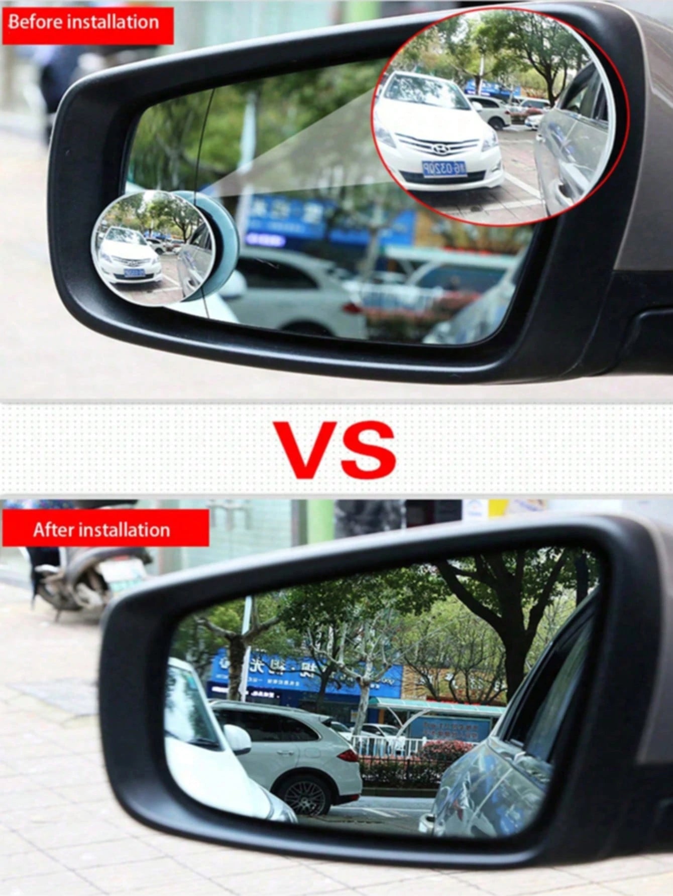 2pcs Heart-Shaped Blind Spot Mirrors, Frameless Heart-Shaped 360° Wide Angle Convex Fan-Shaped Blind Spot Rear View Mirrors, 360° Adjustable High-Definition Glass Fan-Shaped Curved Blind Spot Mirrors