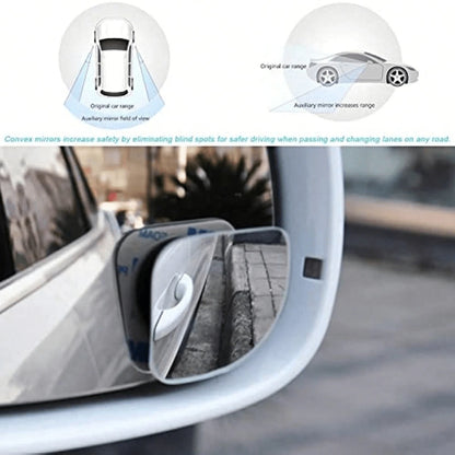2pcs Heart-Shaped Blind Spot Mirrors, Frameless Heart-Shaped 360° Wide Angle Convex Fan-Shaped Blind Spot Rear View Mirrors, 360° Adjustable High-Definition Glass Fan-Shaped Curved Blind Spot Mirrors