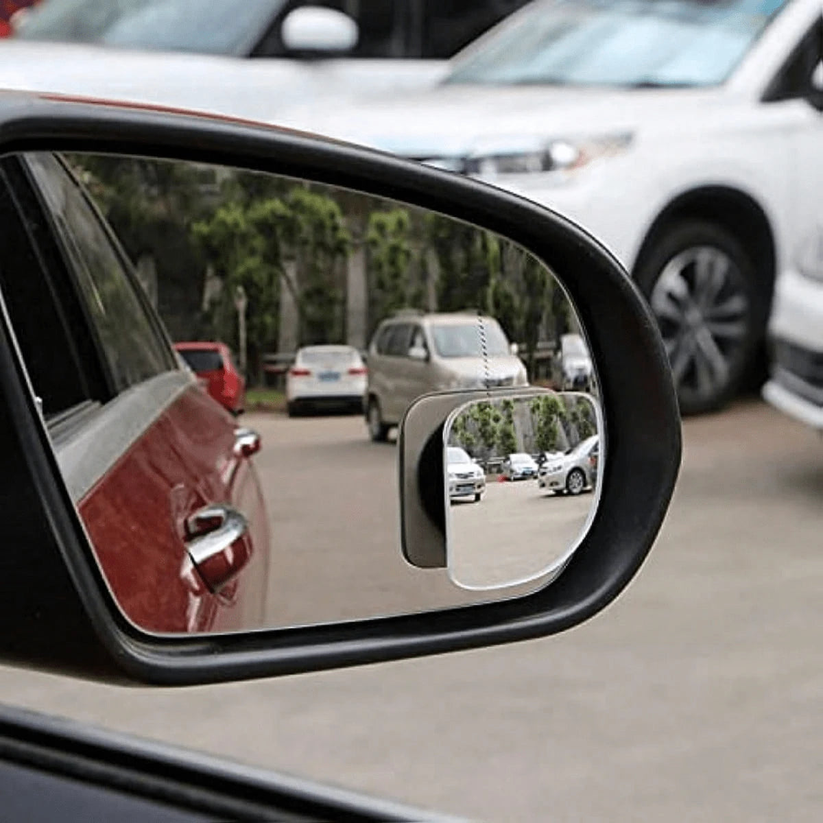 2pcs Heart-Shaped Blind Spot Mirrors, Frameless Heart-Shaped 360° Wide Angle Convex Fan-Shaped Blind Spot Rear View Mirrors, 360° Adjustable High-Definition Glass Fan-Shaped Curved Blind Spot Mirrors