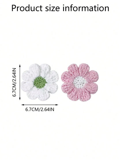 2pcs Knitted Flower Cup Holders, Car Storage Slot Cup Mats, Heat Insulation Coasters, Car Decor