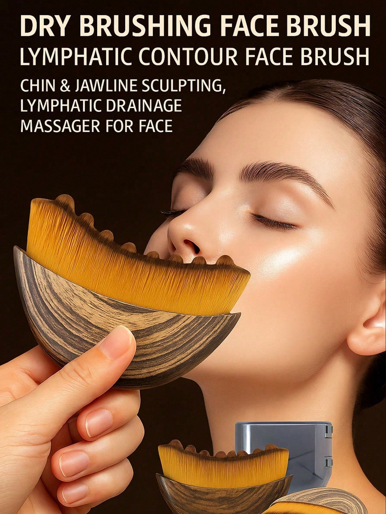 2pcs Lymphatic Drainage Massage Brush For Face And Body, Ergonomic Design To Contour Face And Jawline, Reduce Swelling And Fatigue Travel Essentials