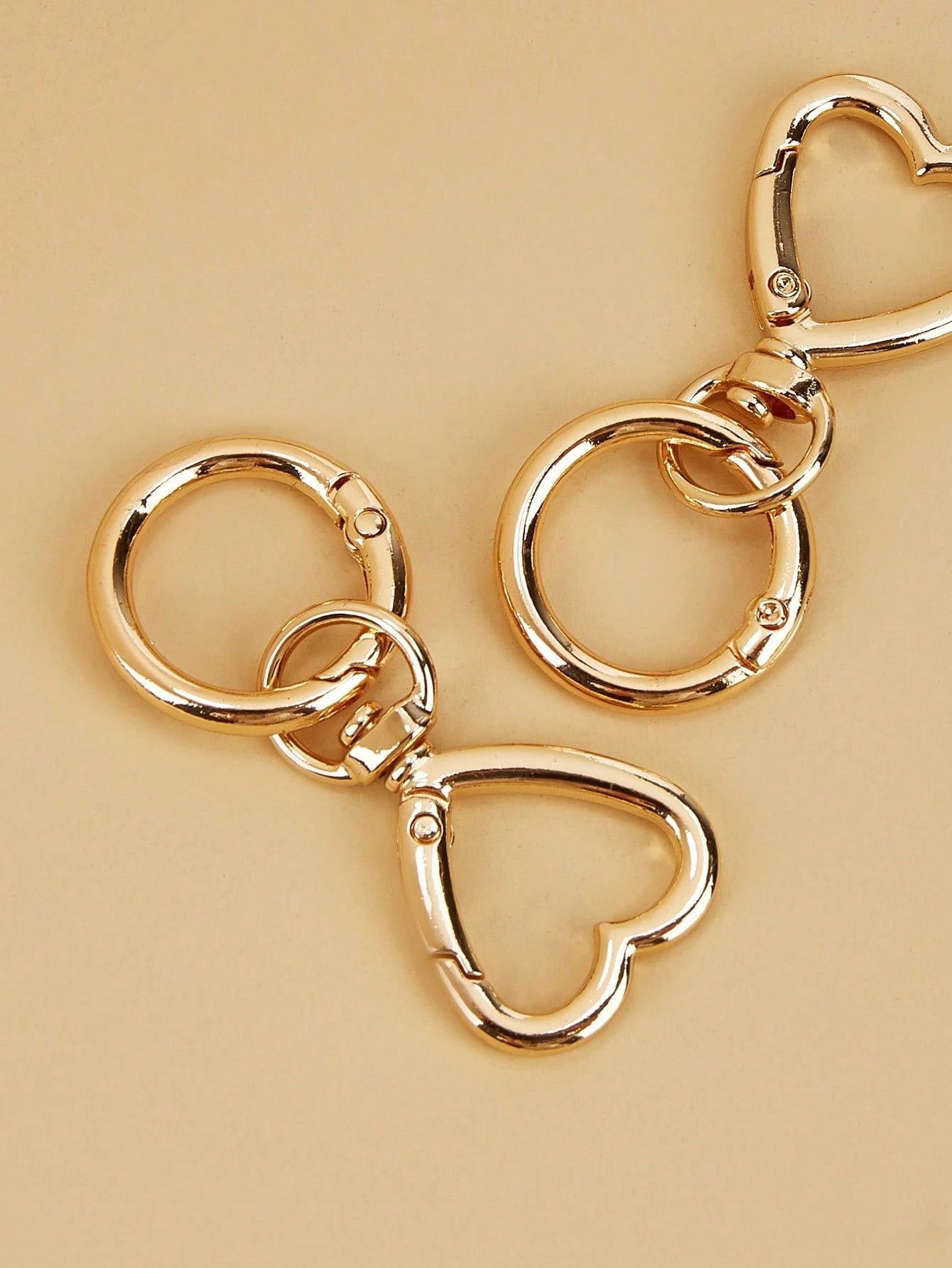 2pcs New Elegant Women's Accessories Metal Electroplated Parts Luxury Handmade Round Ring Round Keychain Connector Hook Bag Buckle Keychain For Bag
