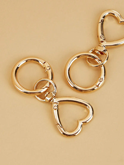 2pcs New Elegant Women's Accessories Metal Electroplated Parts Luxury Handmade Round Ring Round Keychain Connector Hook Bag Buckle Keychain For Bag