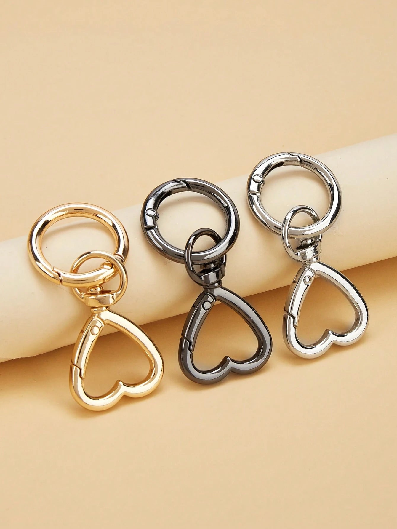 2pcs New Elegant Women's Accessories Metal Electroplated Parts Luxury Handmade Round Ring Round Keychain Connector Hook Bag Buckle Keychain For Bag