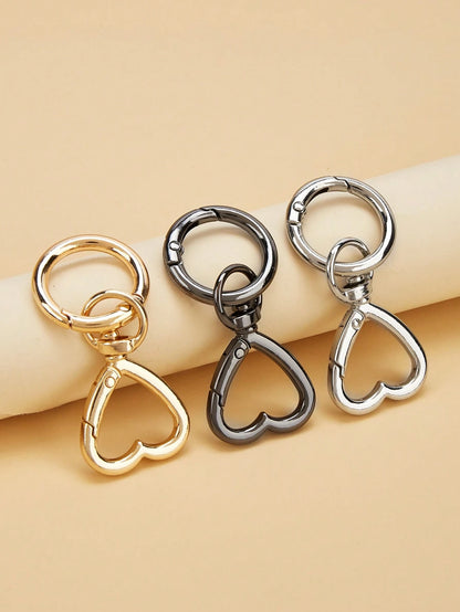 2pcs New Elegant Women's Accessories Metal Electroplated Parts Luxury Handmade Round Ring Round Keychain Connector Hook Bag Buckle Keychain For Bag