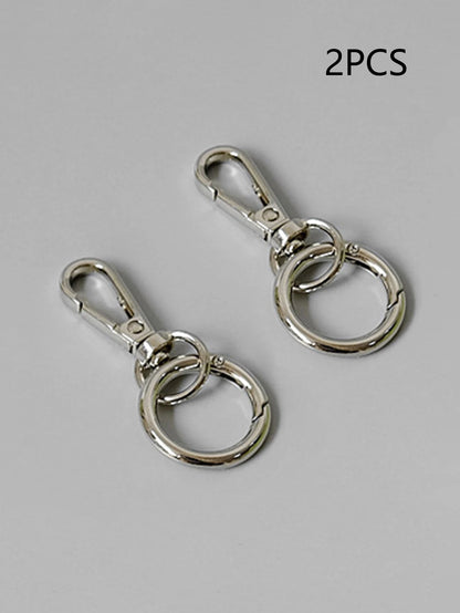 2pcs New Elegant Women's Accessories Metal Electroplated Parts Luxury Handmade Round Ring Round Keychain Connector Hook Bag Buckle Keychain For Bag