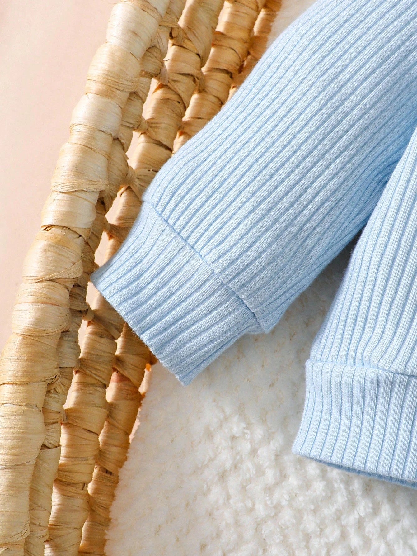2pcs Newborn Baby Boy Autumn Outfit, Knitted Collar Long Sleeve Top And Solid Color Long Pants Set Fall Winter