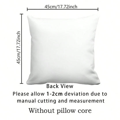 2pcs Orange And White Pumpkin Maple Leaf Full Print Pillow Covers, Pastoral Style Polyester Square Single-Sided Zipper Closure Cushion Covers Without Pillow Inserts, Living Room Sofa Homestay Window D