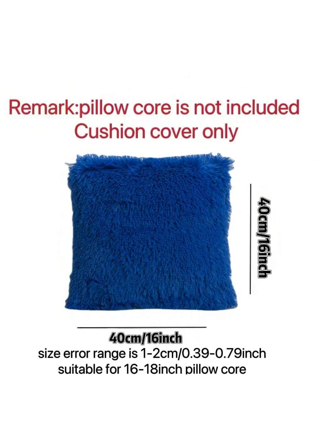2pcs/Pack Fuzzy Plush Pillowcase, Fluffy Cushion Cover, Soft Faux Fur Pillow Sham For Sofa Bed Bedroom Decor