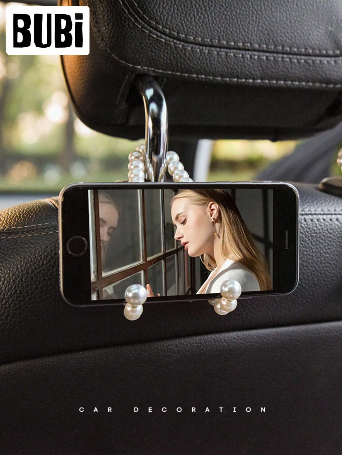 2pcs Pearl Car Seat Back Hooks Universal Storage Organizer Seat Hooks Car Interior Accessories