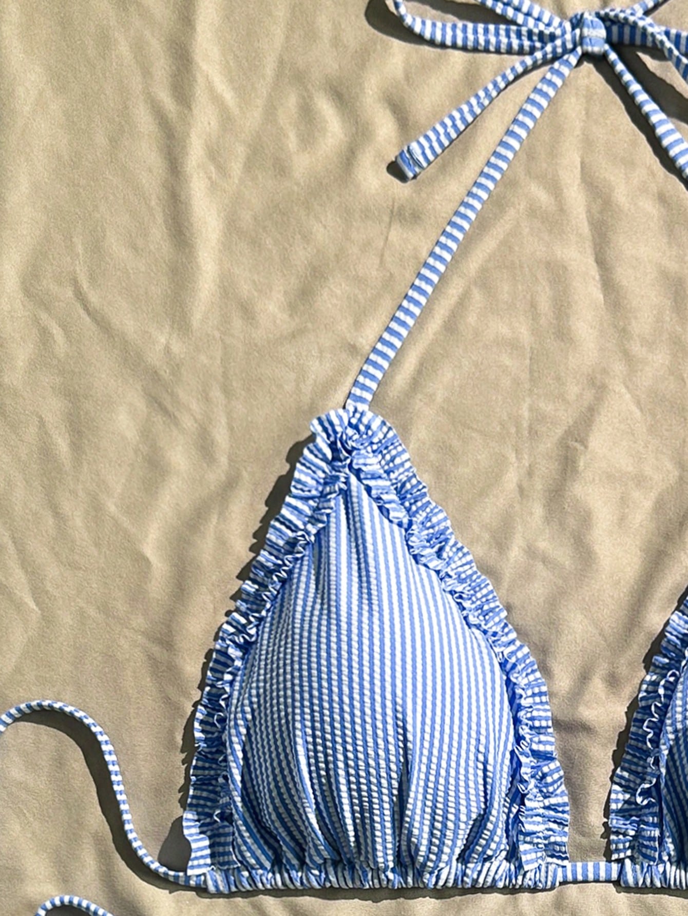 2pcs Plaid Casual Bohemian Plus Size Bikini Set, Suitable For Vacation, Night Out, Birthday Party, Singles Party, Travel, Beach, All Seasons Summer