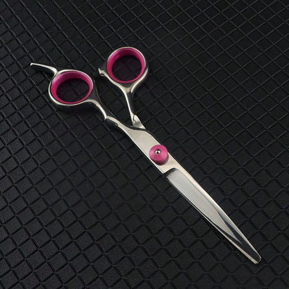 2pcs Professional Hair Cutting Scissors Set, Stainless Steel Home Hairdressing Scissors, Pink, Hairstyling Tools, Salon Beauty Travel Essentials