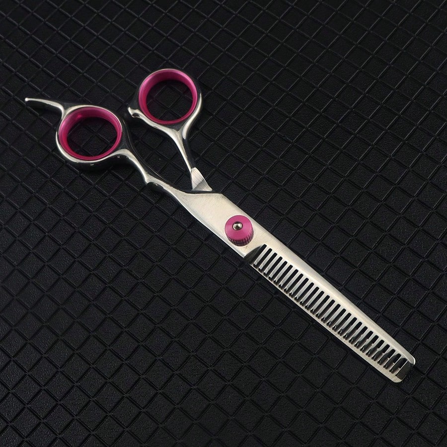 2pcs Professional Hair Cutting Scissors Set, Stainless Steel Home Hairdressing Scissors, Pink, Hairstyling Tools, Salon Beauty Travel Essentials