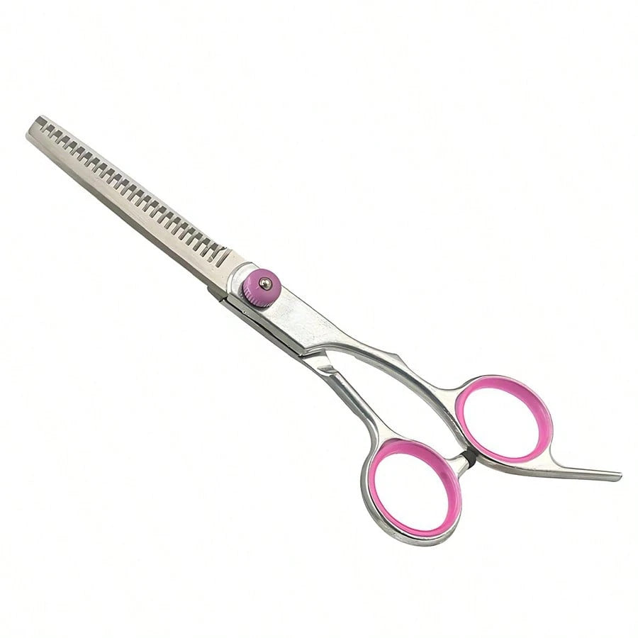 2pcs Professional Hair Cutting Scissors Set, Stainless Steel Home Hairdressing Scissors, Pink, Hairstyling Tools, Salon Beauty Travel Essentials